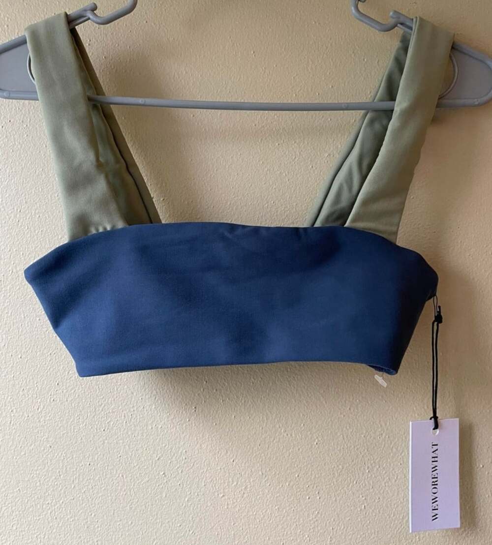 We Wore What Ziz Pale Navy Bandeau Top Size XS